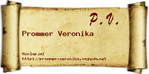 Prommer Veronika névjegykártya